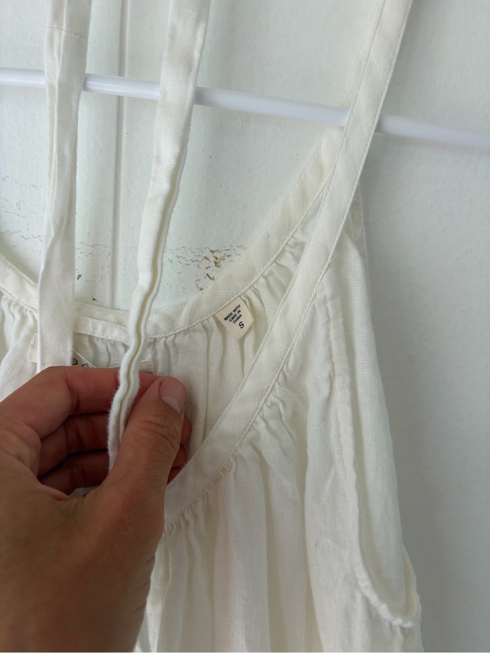 Doen white linen nevita button dress small - Picture 6 of 8